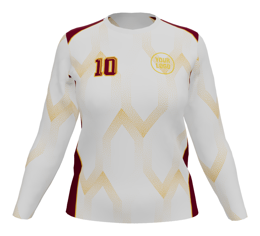 Striker Female Long Sleeve Fitted V-Neck jersey, design 08